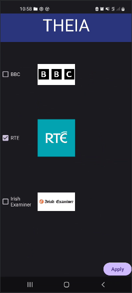 Change Feeds Menu