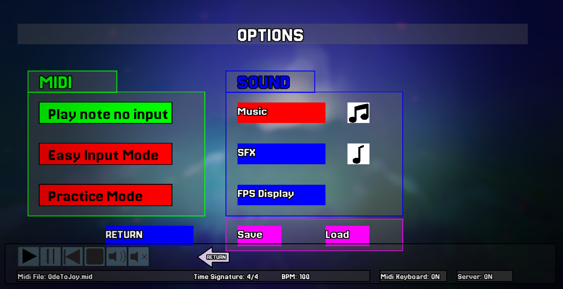 Performance recording screenshot